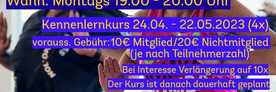 ZUMBA – neuer Kurs von 24.04. bis 22.05.2023